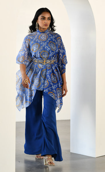 DARK BLUE BANDHEJ TOP BOTTOM