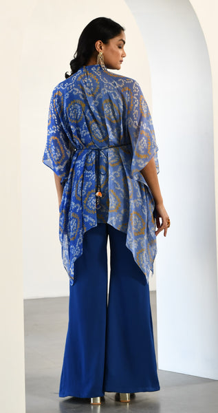 DARK BLUE BANDHEJ TOP BOTTOM