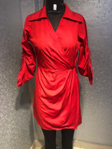 RED WRAP DRESS