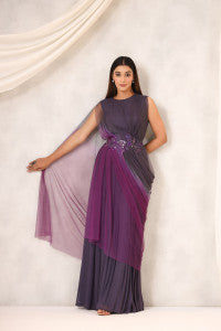 Ombre dual color gown