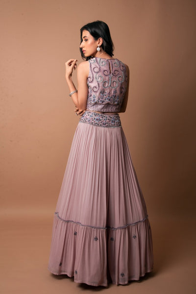 ONION SINGLE TIERED LEHENGA