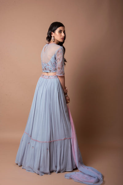 Lehenga with crop top with dupatta