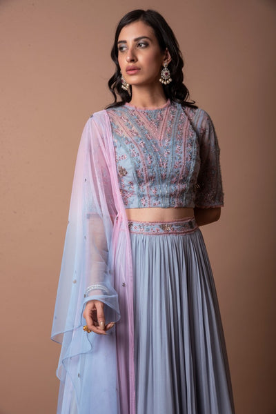 Lehenga with crop top with dupatta