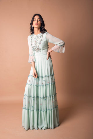 Tier Anarkali Set