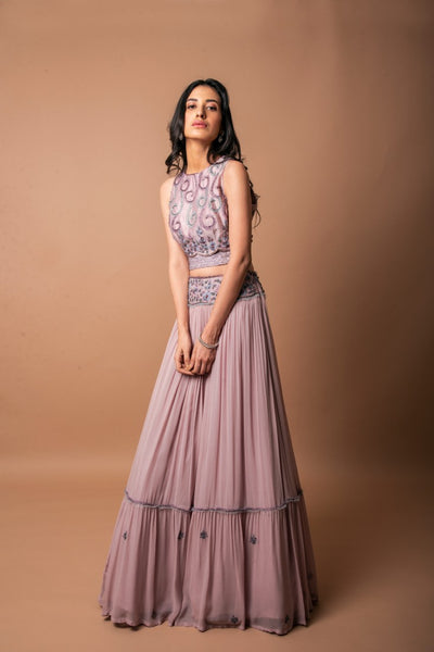 ONION SINGLE TIERED LEHENGA