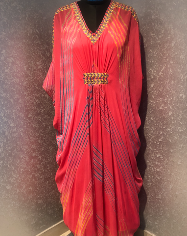 Leheriya kaftan tunic dress