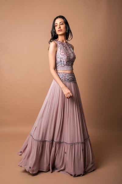 ONION SINGLE TIERED LEHENGA