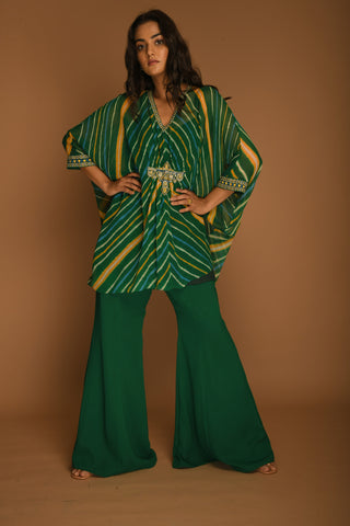 EMERALD GREEN TOP PANT SET