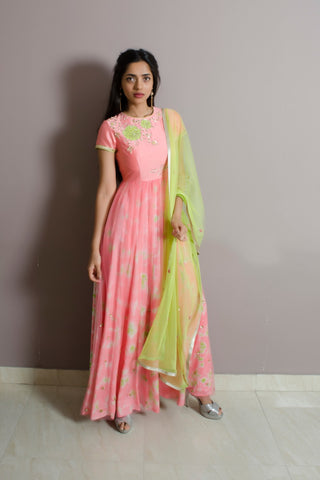 Applique Anarkali Set