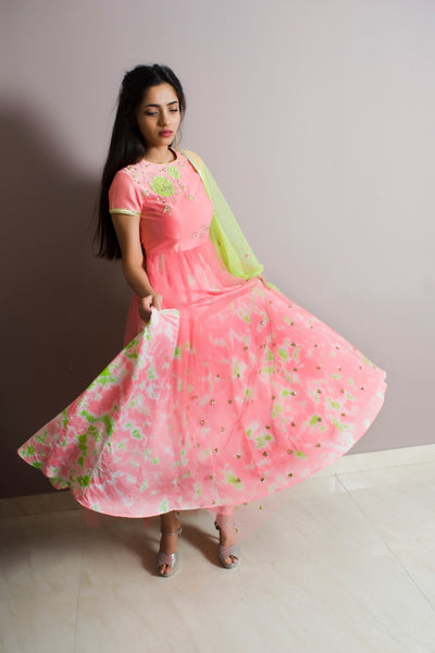 Applique Anarkali Set