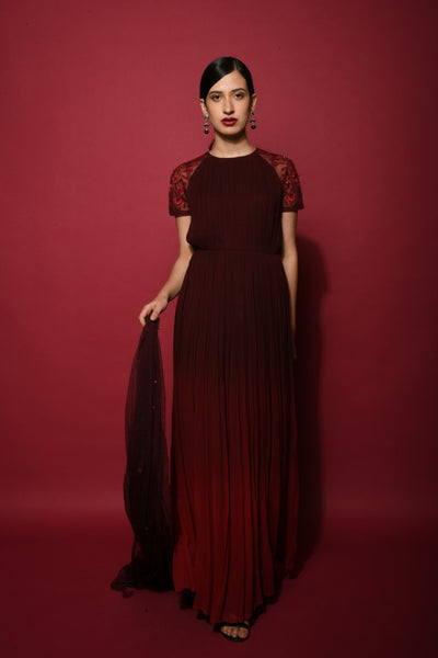 Cola Maroon Gown