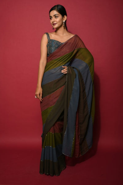 Multicolored Panal Saree