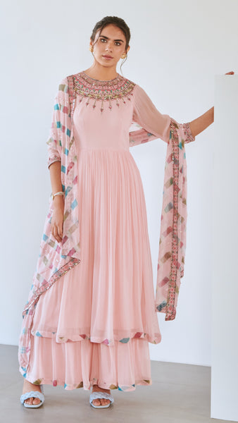 BABY PINK GOWN WITH DUPATTA