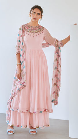 BABY PINK GOWN WITH DUPATTA