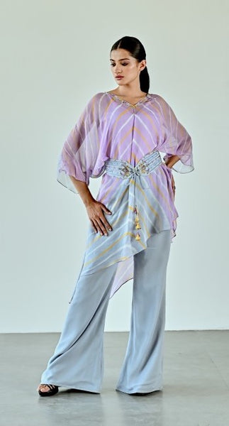 Lavender Sky blue top pant set