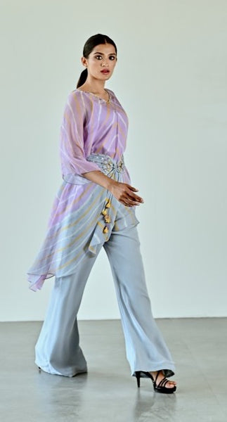 Lavender Sky blue top pant set