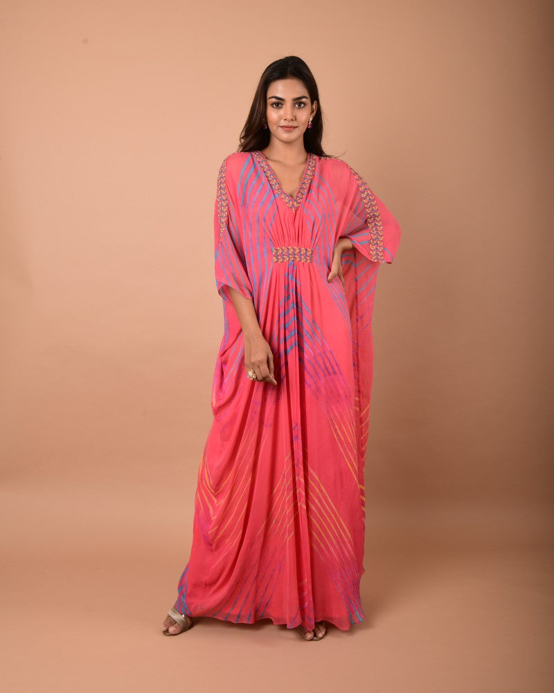 Leheriya Georgette Long Kaftan Tunic