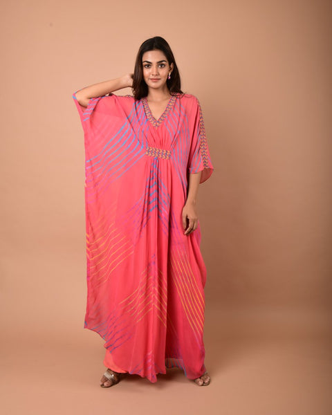 Leheriya Georgette Long Kaftan Tunic