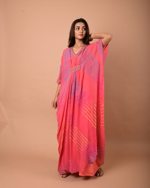 Leheriya Georgette Long Kaftan Tunic