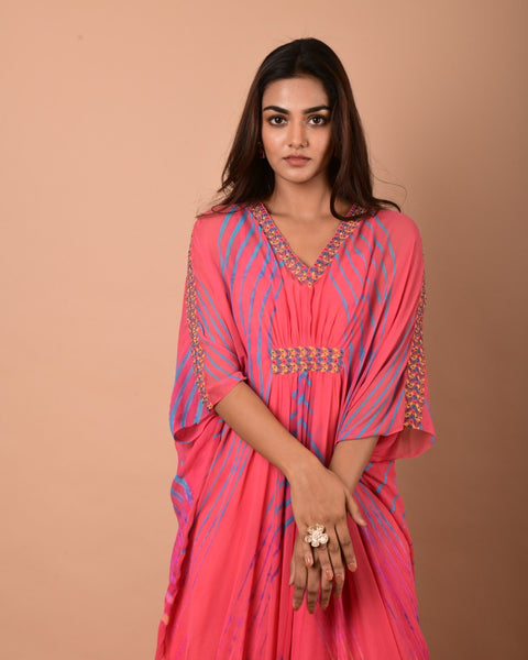 Leheriya Georgette Long Kaftan Tunic