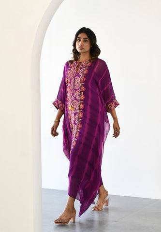 PURPLE BHANDEJ DRESS