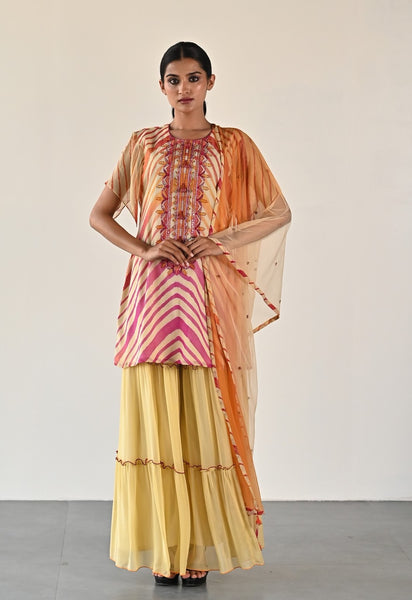 LIGHT MUSTARD SHARARA SET