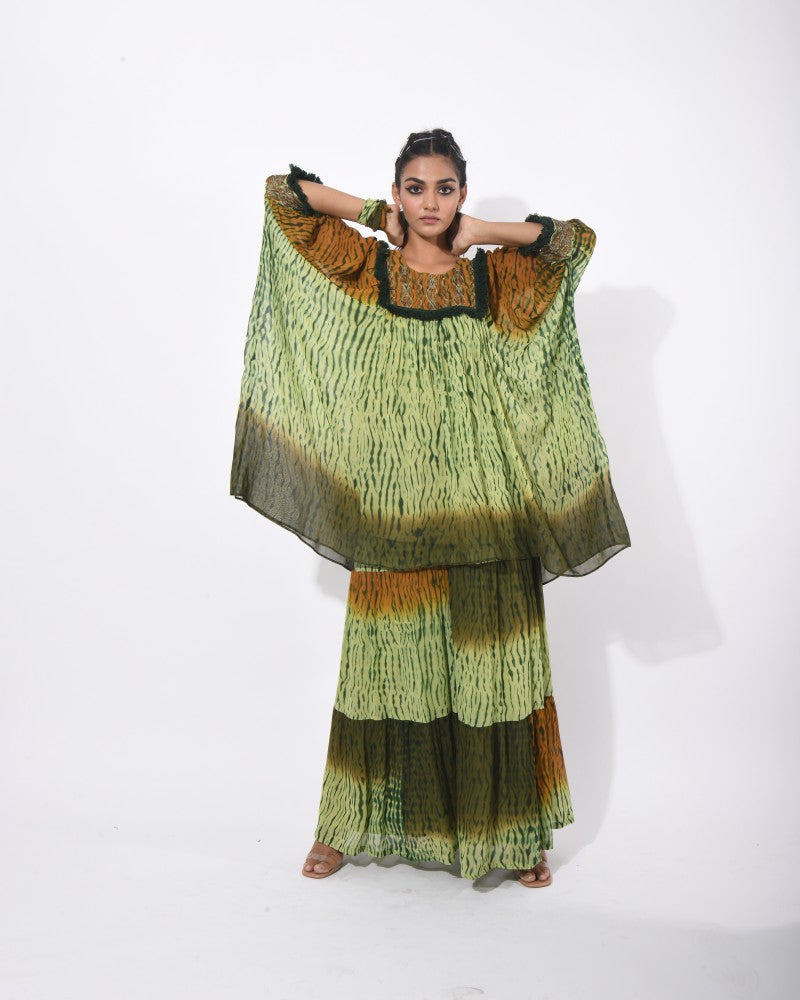 SHIBORI OLIVE SHARARA SET