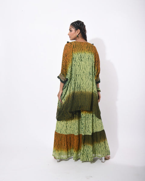 SHIBORI OLIVE SHARARA SET