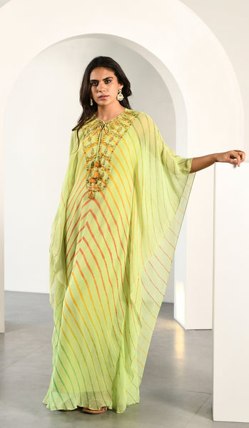 LIME GREEN LEHERIYA TUNIC