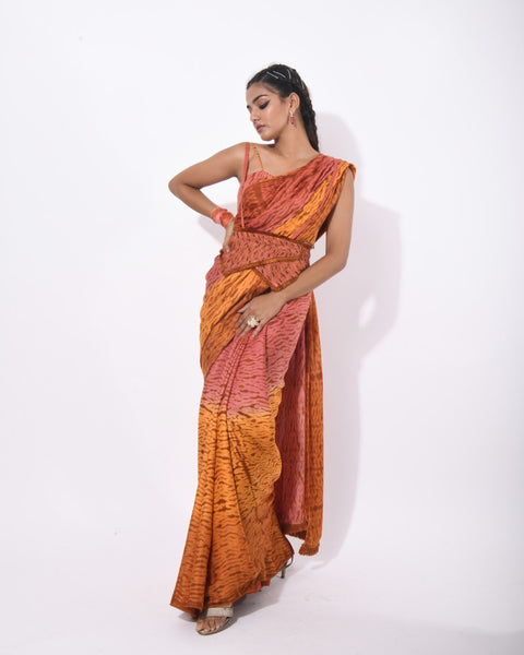 Shibori draped saree