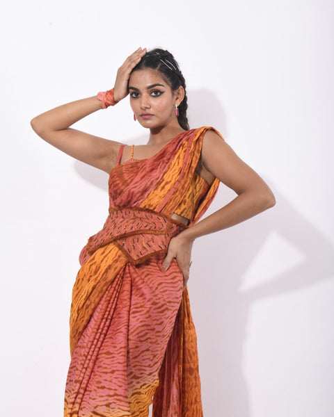 Shibori draped saree