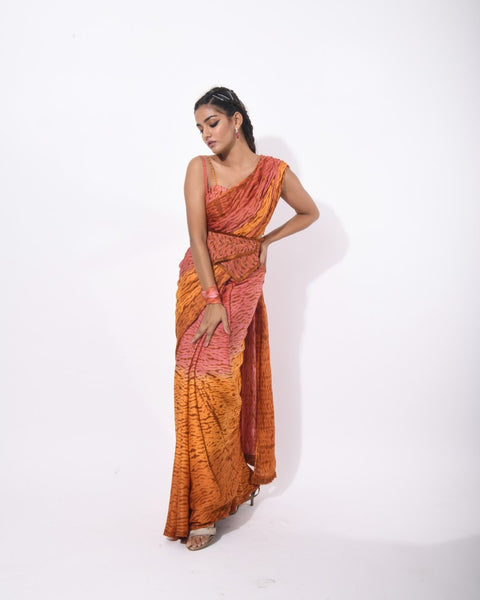 Shibori draped saree