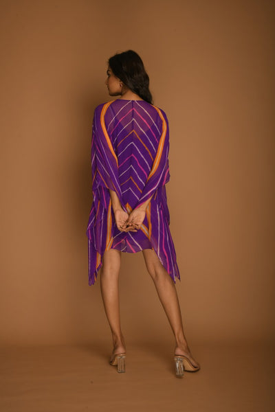 Purple pink white leheriya Kaftan tunic tops