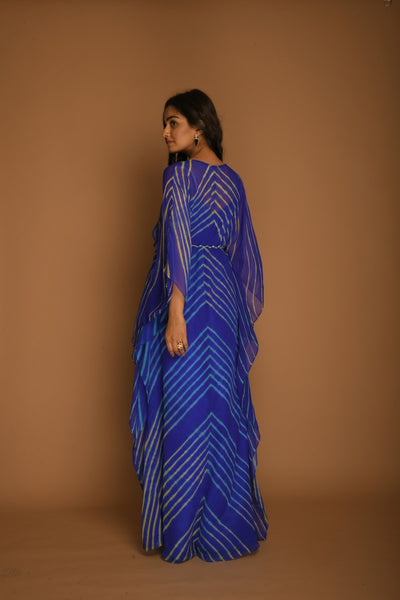 Blue leheriya kaftan tunic