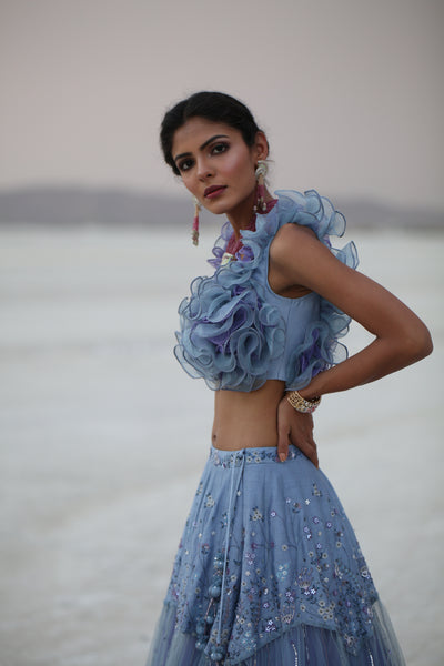 ICE BLUE LEHENGA