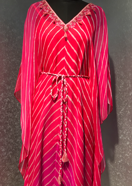 Fuchsia Pink raspberry kaftan tunic